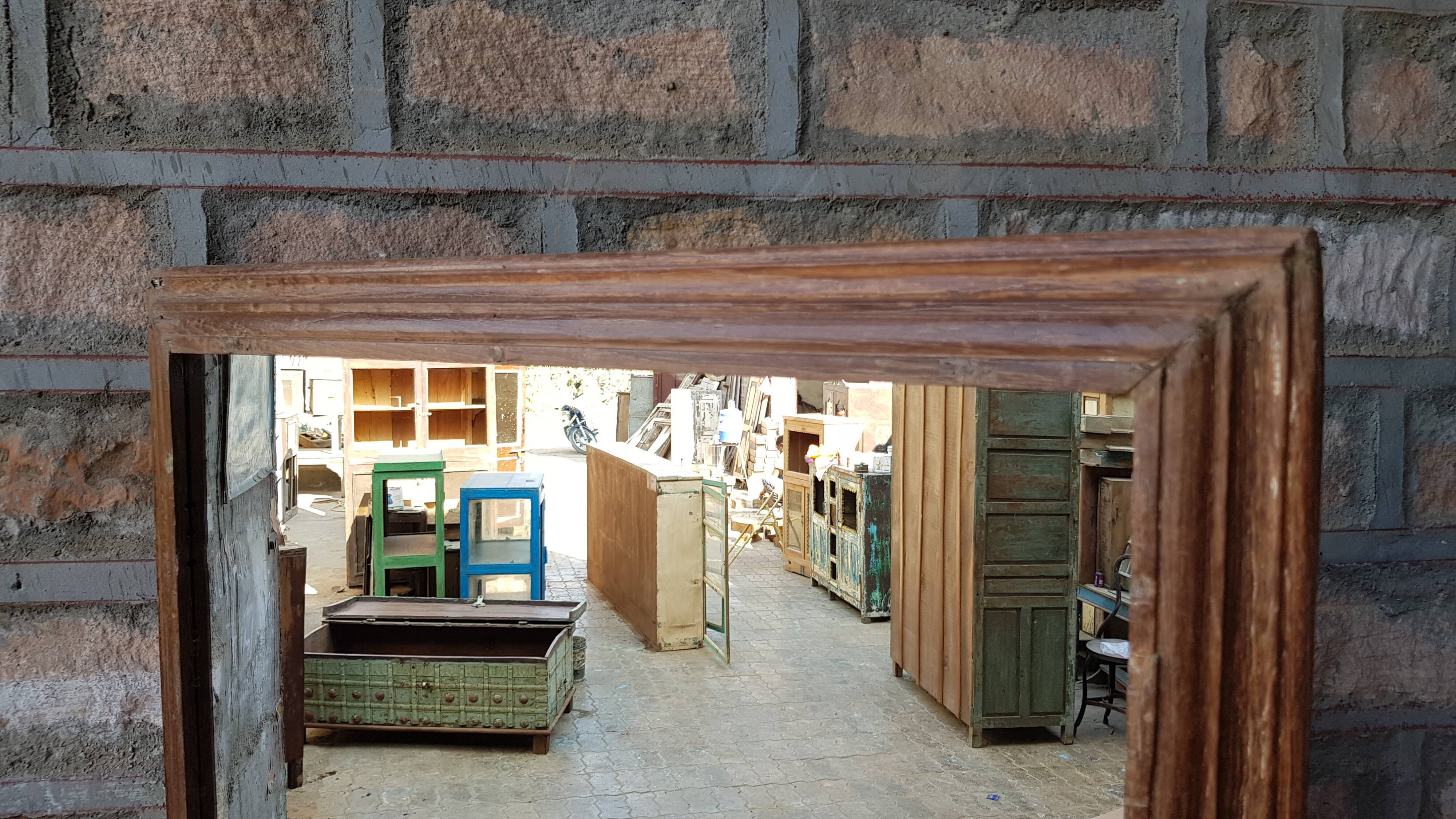 Ancient Burmese teak mirror