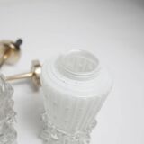 Pair of brass and glass wall lights 1960
