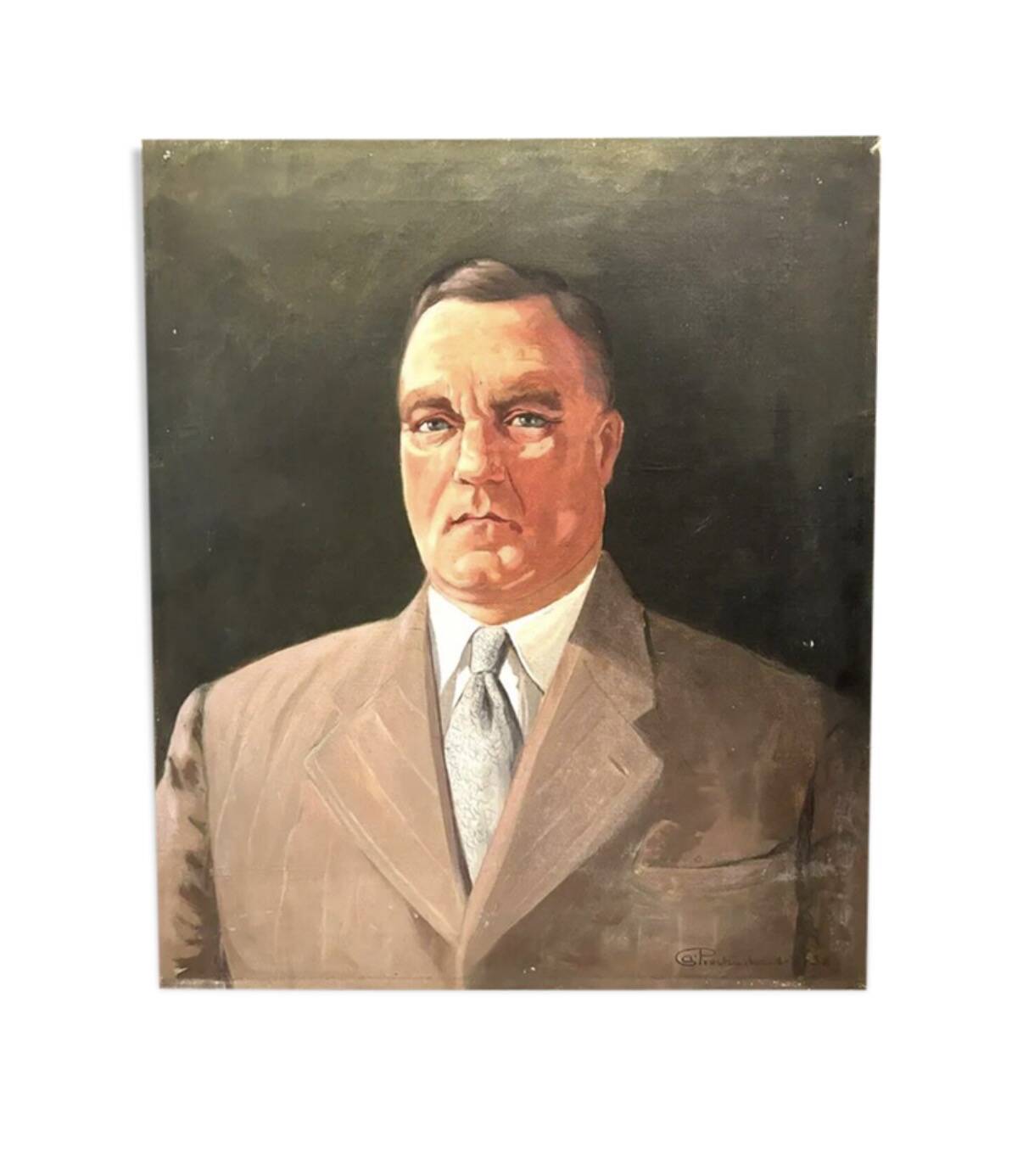 Portrait of a man, oil on canvas, signed Prochazka 1938, antique Art Deco.