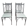 Serie de 4 chaises en métal noir