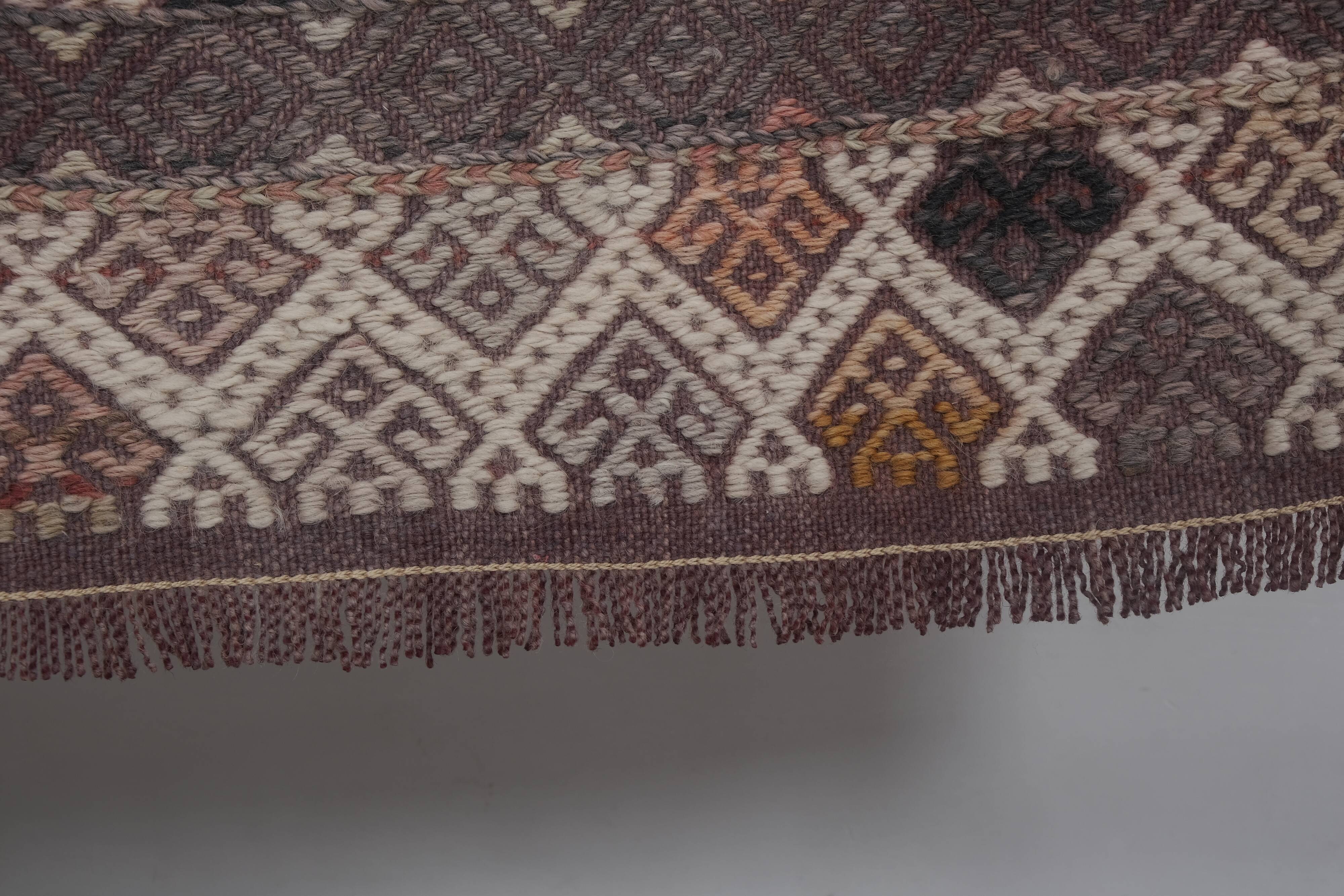 Vintage Turkish rug from Oushak, handwoven 64x275 cm