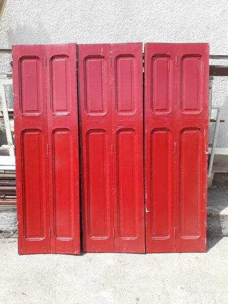 Lot shutters / doors / 6 elements solid wood patinated ep 1940 - 181 cm