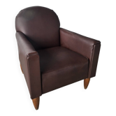 Authentique ancien fauteuil club inclinable Art Déco Vintage