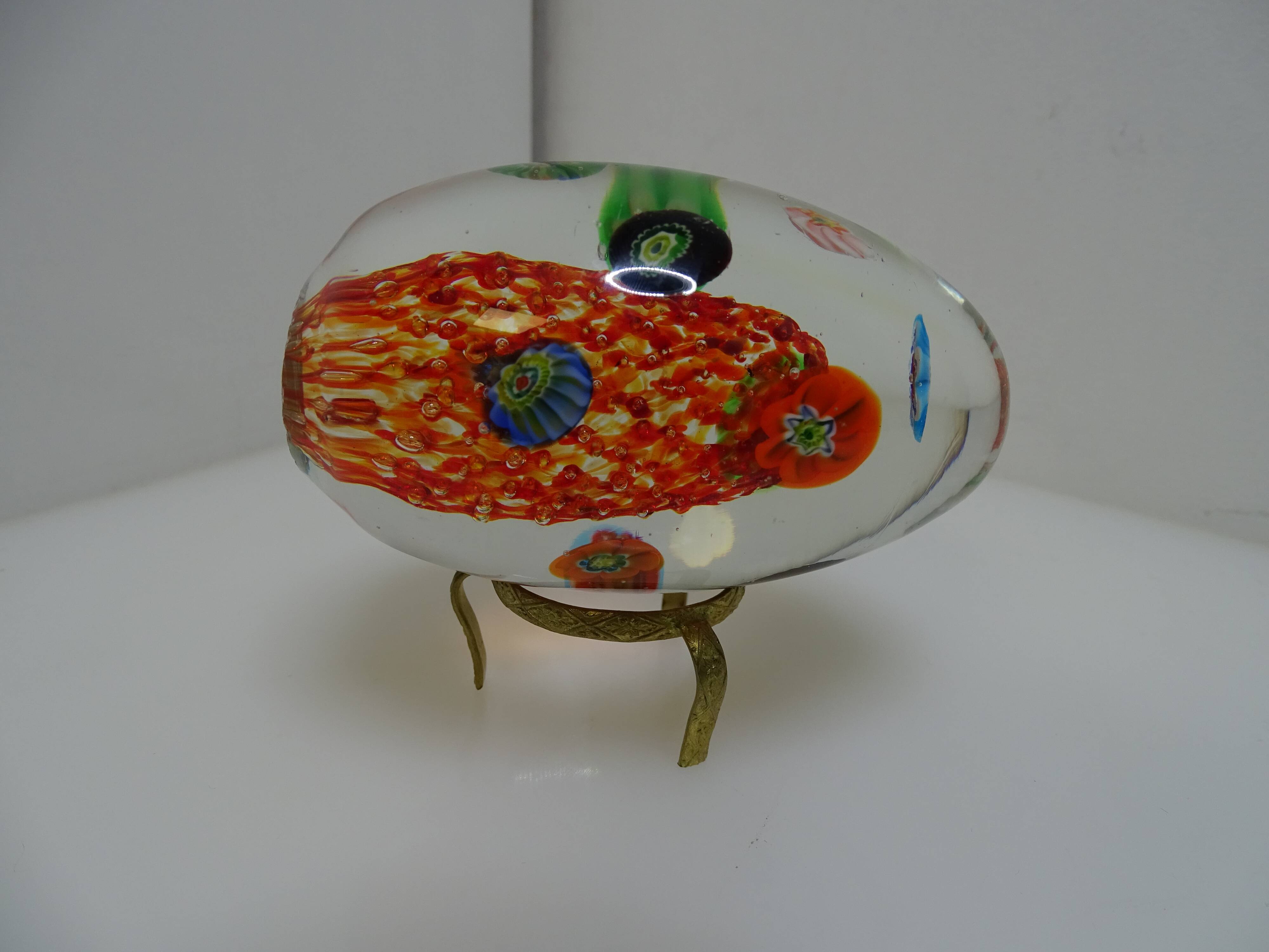 Press paper egg flowers millefiori glass