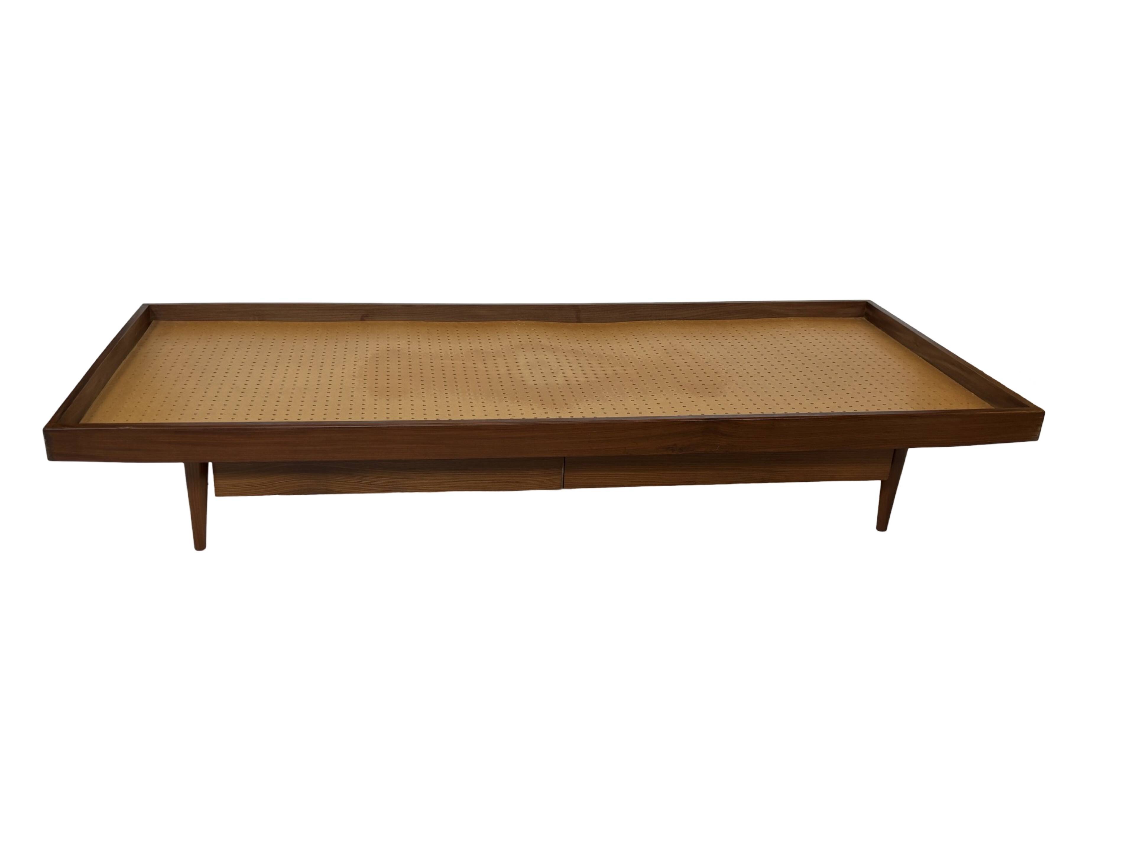 Vintage mid century daybed teak design with drawers