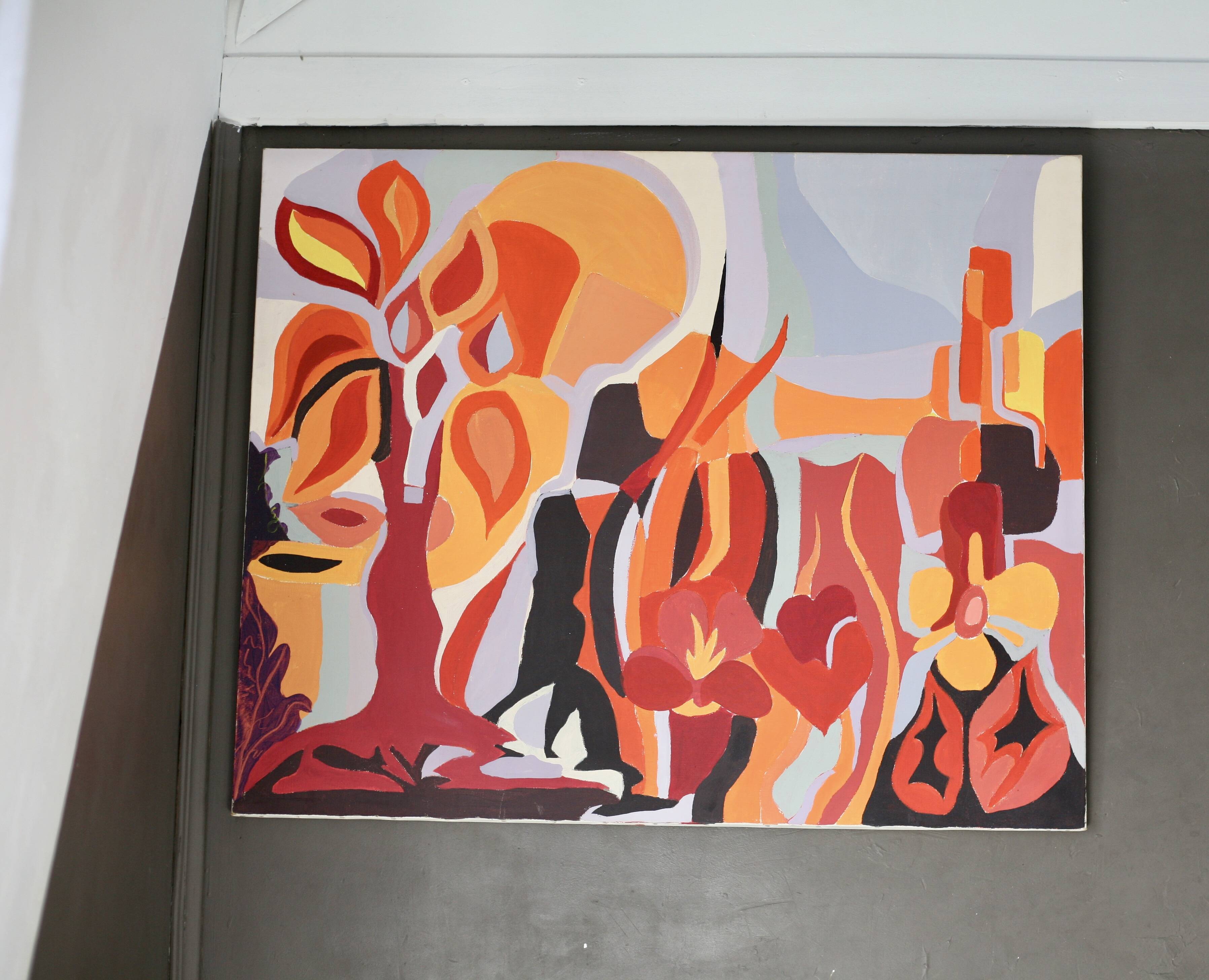 Psychedelic canvas, painting, 70s