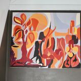 Psychedelic canvas, painting, 70s