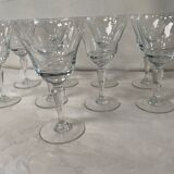 Ensemble de 10 verres vintage gravés