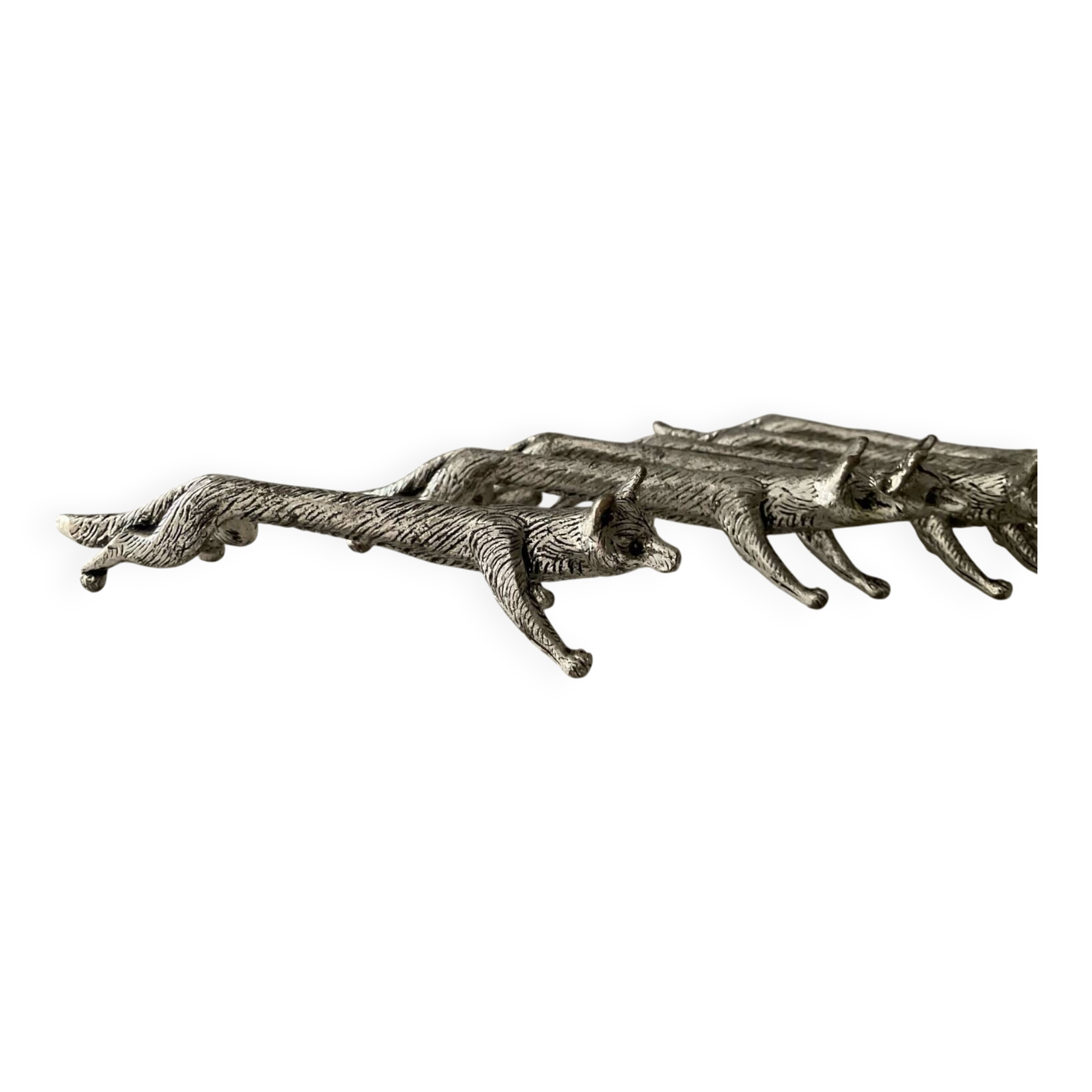 Set of 6 silver-plated fox knife rests