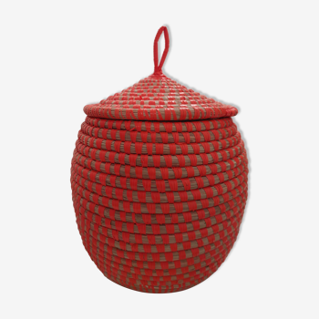 Braided basket with hat