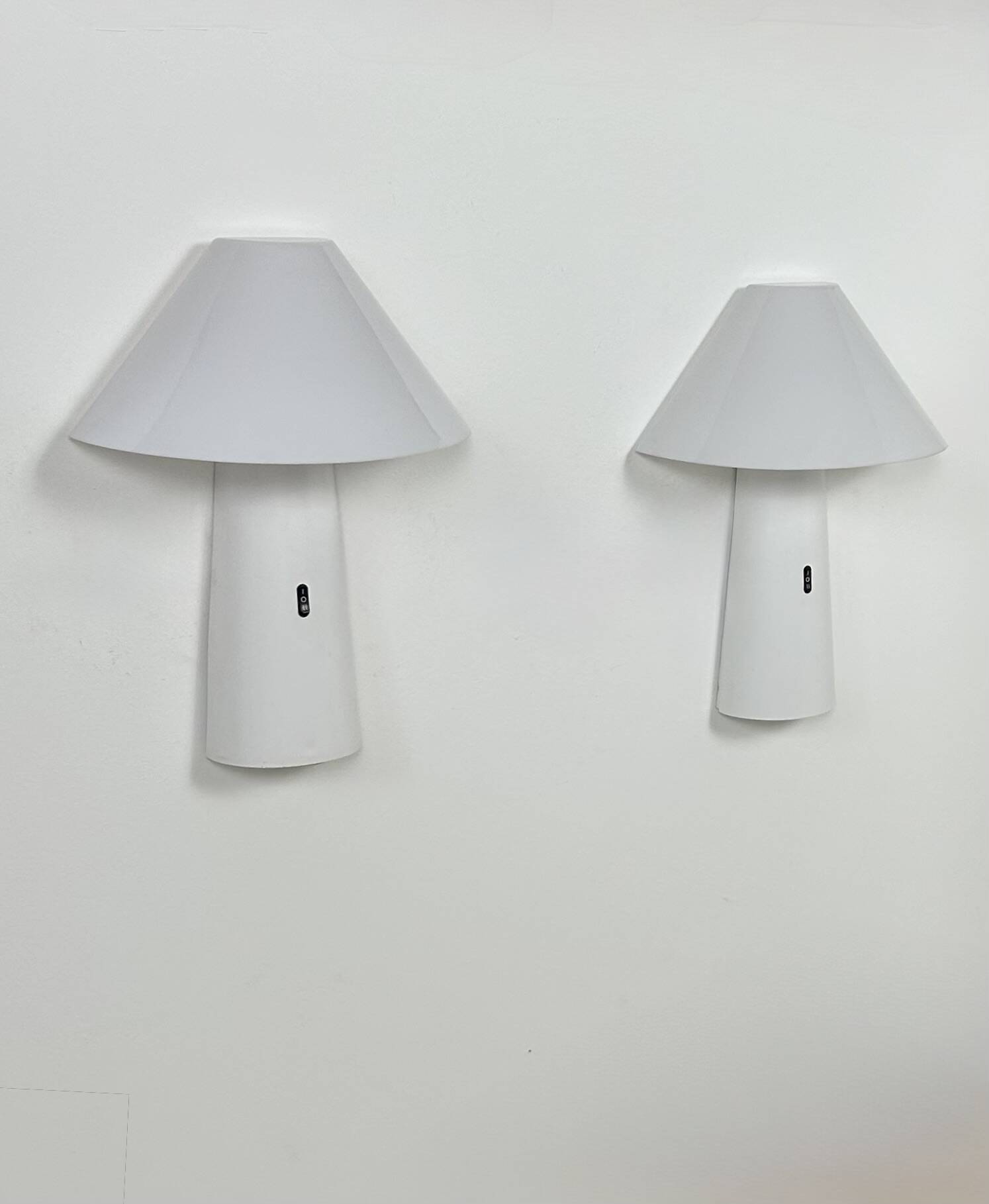Pair of vintage wall lights, Arlus model Ibiza, metal and perspex, France 1970.