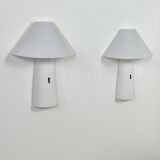 Pair of vintage wall lights, Arlus model Ibiza, metal and perspex, France 1970.