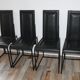 Lot de 4 chaises vintage cuir piqure sellier