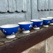 7 mini bol à café decor motif petits pois bleus