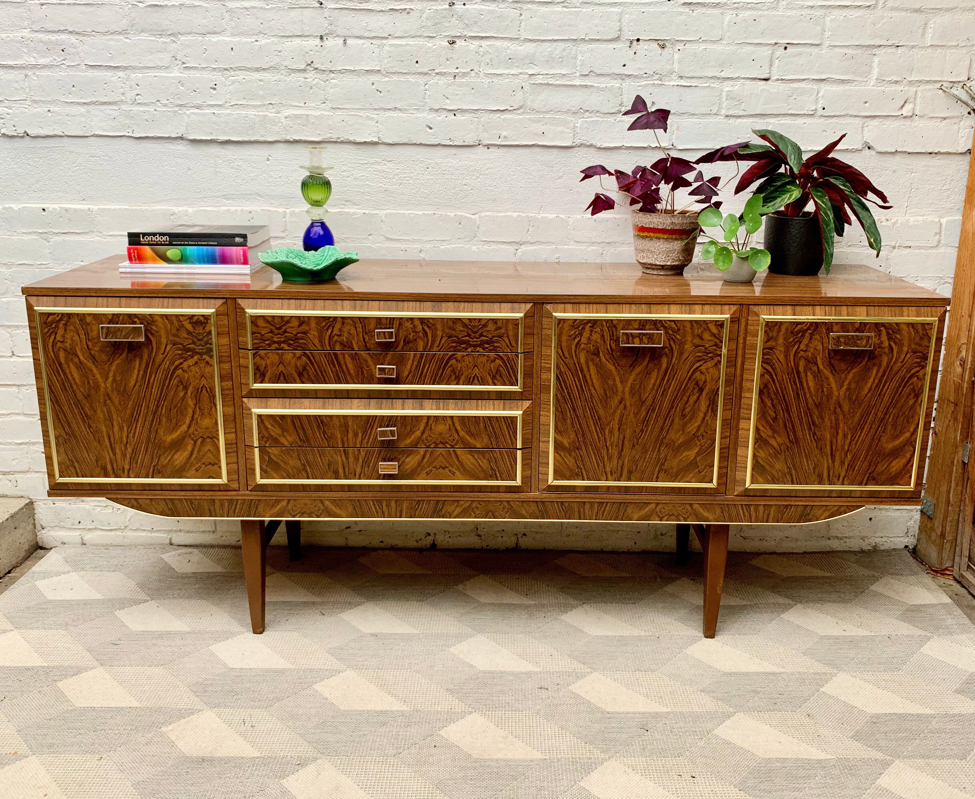Vintage sideboard with drinks cabinet with drawers