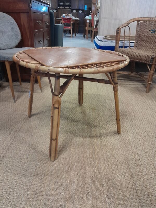 Table basse rotin