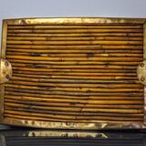 Rattan and brass top, Italy, 1970