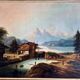 August Achilles (1798-1861) - Oil on canvas - Lakeside landscape in Switzerland