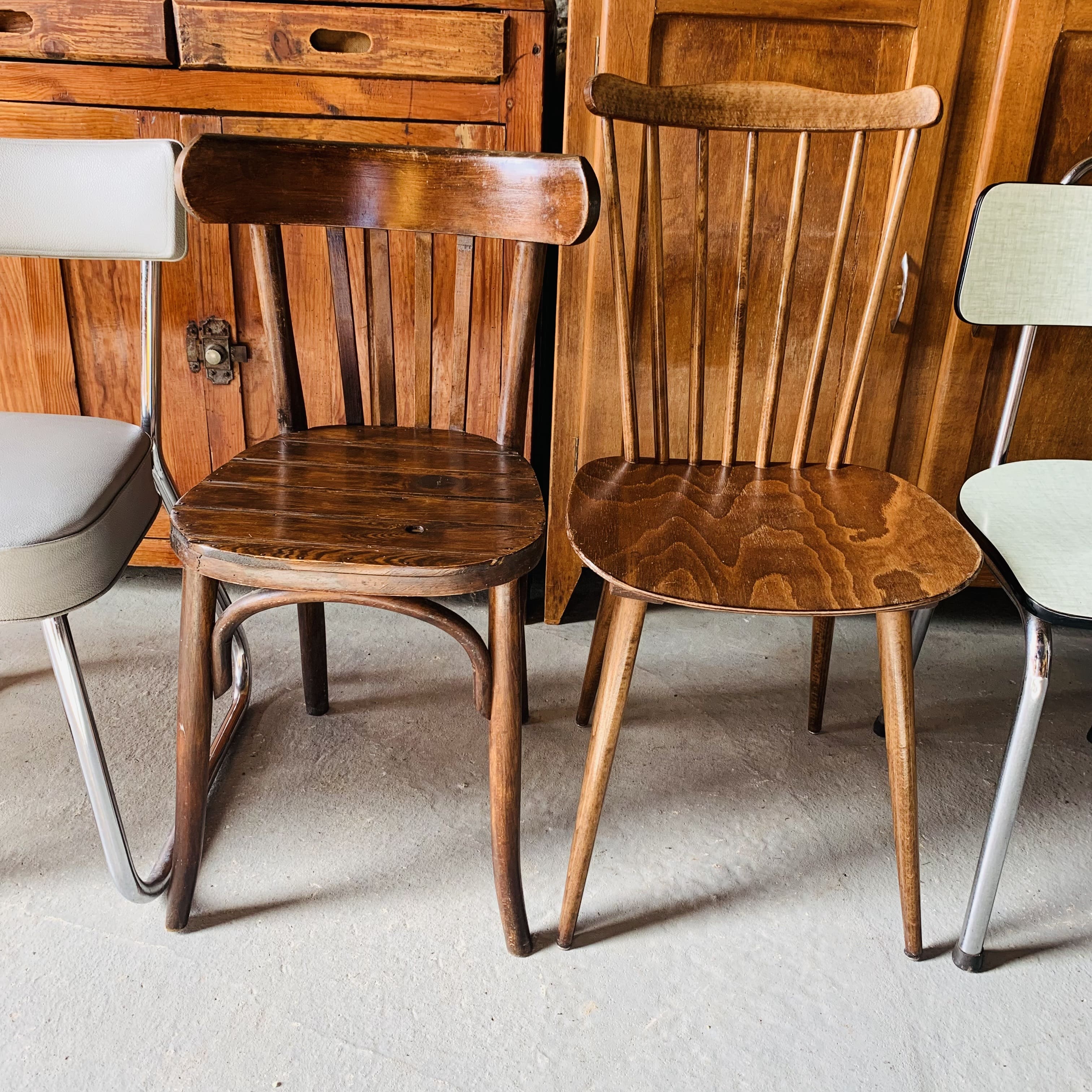 Set of 6 mismatched chairs
