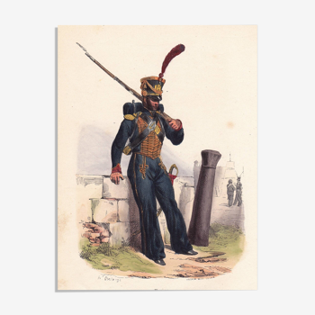 Engraving 1840 Sailor Imperial Guard Napoleon Bonaparte Navy French Army Uniform
