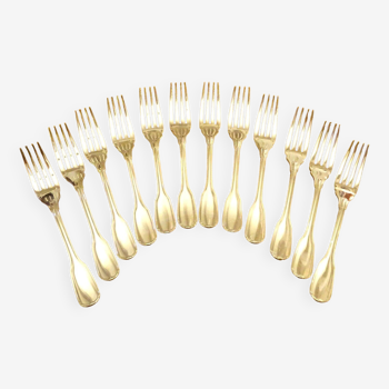 Christofle 12 fourchettes à entremets modèle Versailles métal argenté