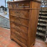 Louis Philippe style chest of drawers in walnut