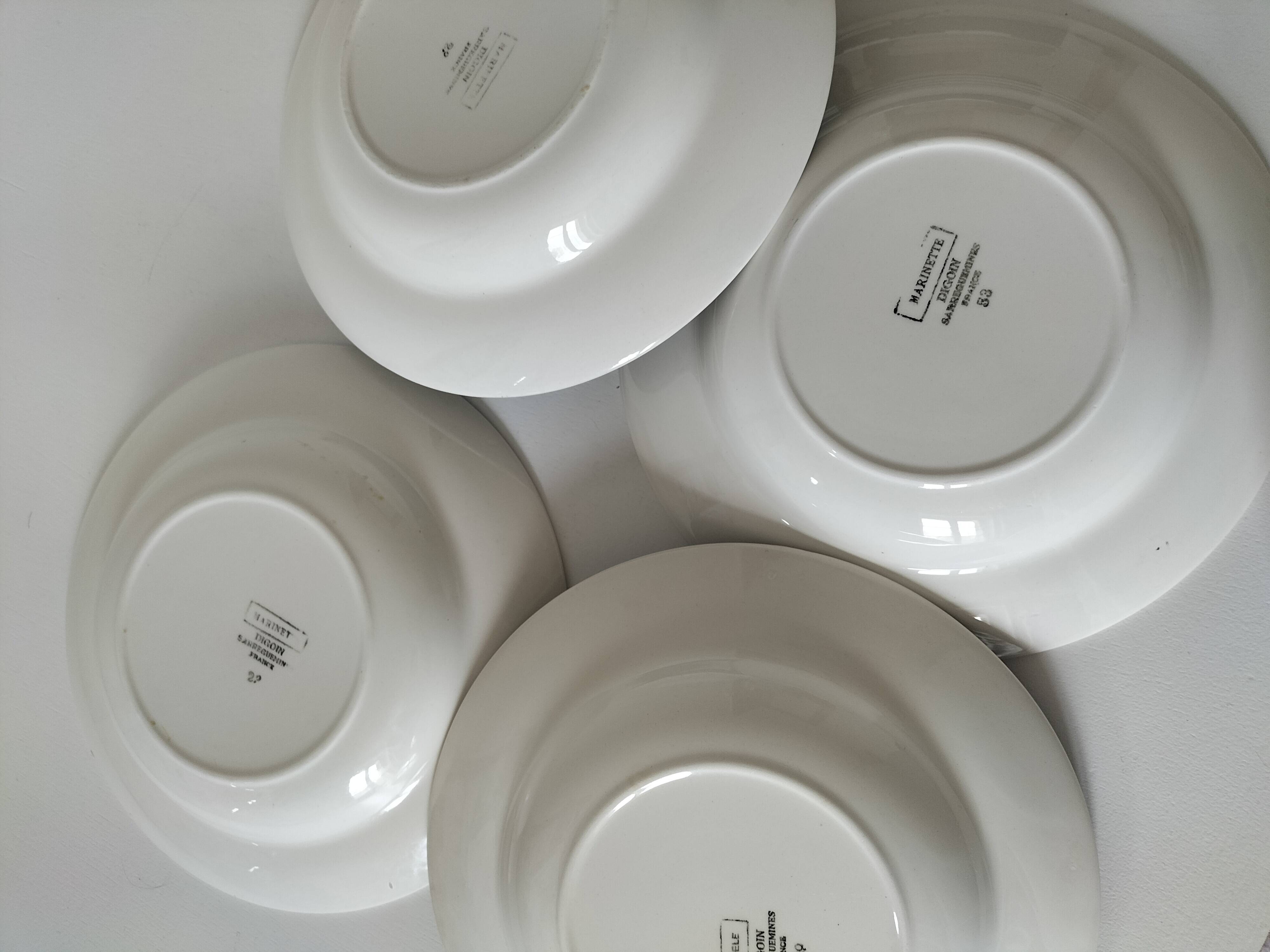 4 deep plates Digoin Sarreguemines – models Marinette & Adèle