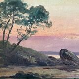 Emile gauffriaud (1877-1957) painting hsp seaside with sailing boats