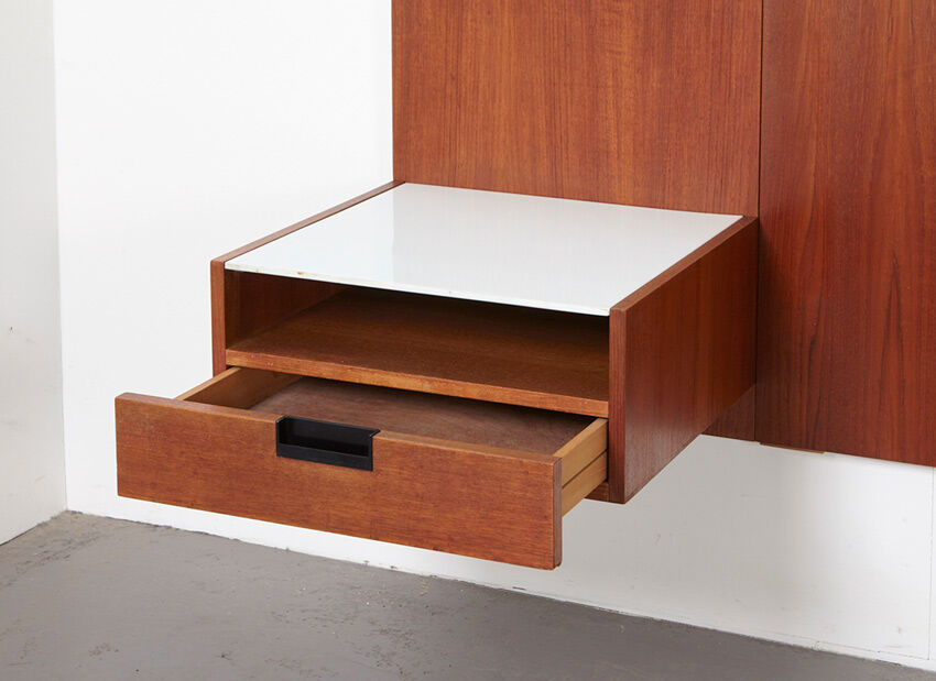 Pair of bed cabinets and headboard Japanese Series by Cees Braakman for Pastoe 1958