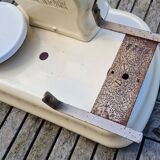 Antique Testut Dayton white bakelite grocery scale, 1960s