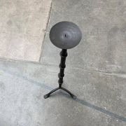 Large tripod candlestick in brutalist wrought iron, mid-century, 1960s.