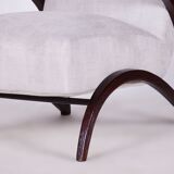 Pair of Grey ArtDeco Beech Armchairs, Jindrich Halabala, UP Zavody, 1930s
