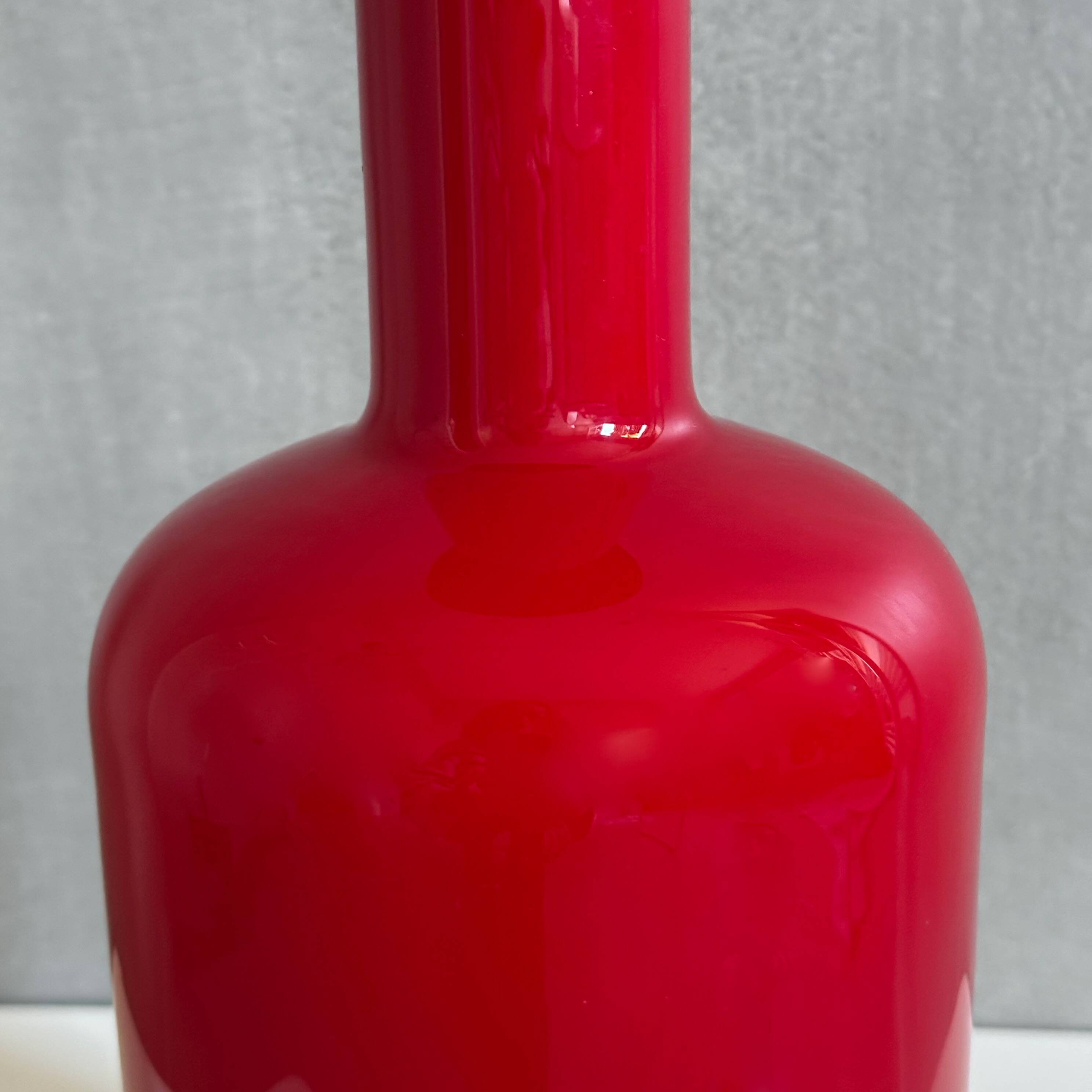 Red Gulvase Otto Brauer for Holmegaard, danish design
