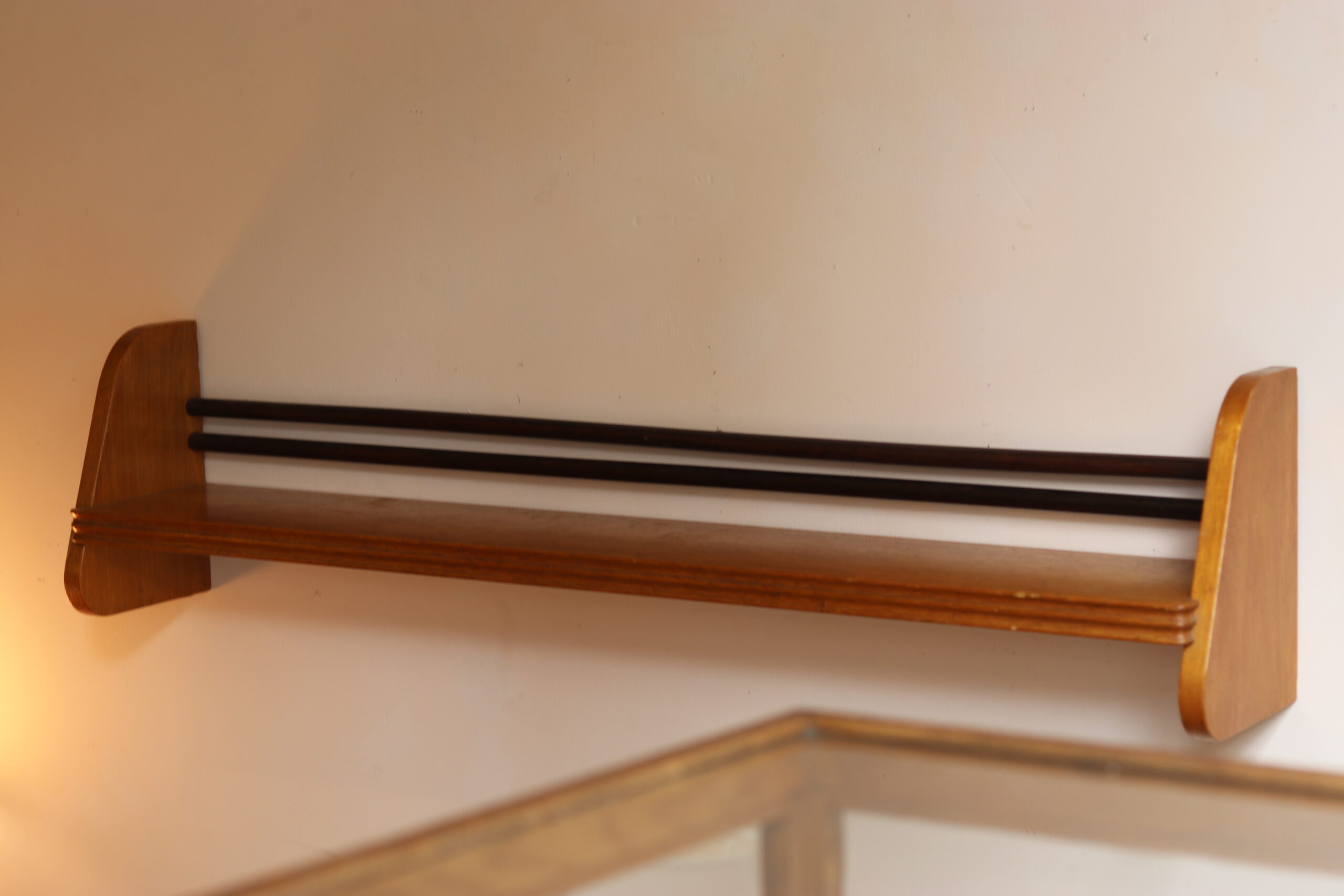 Pair of 1950s wooden wall shelves