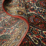 Handmade Persian Kerman Runner Rug, Long Oriental Wool Carpet- 92x375cm