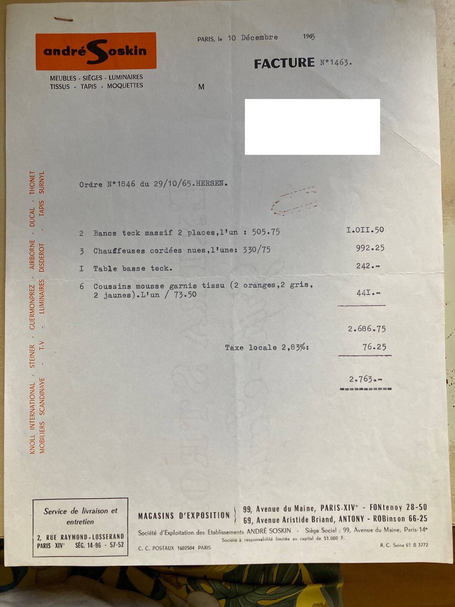 Modular TV Canapé 161 Hans Holsen Teck, 1960s