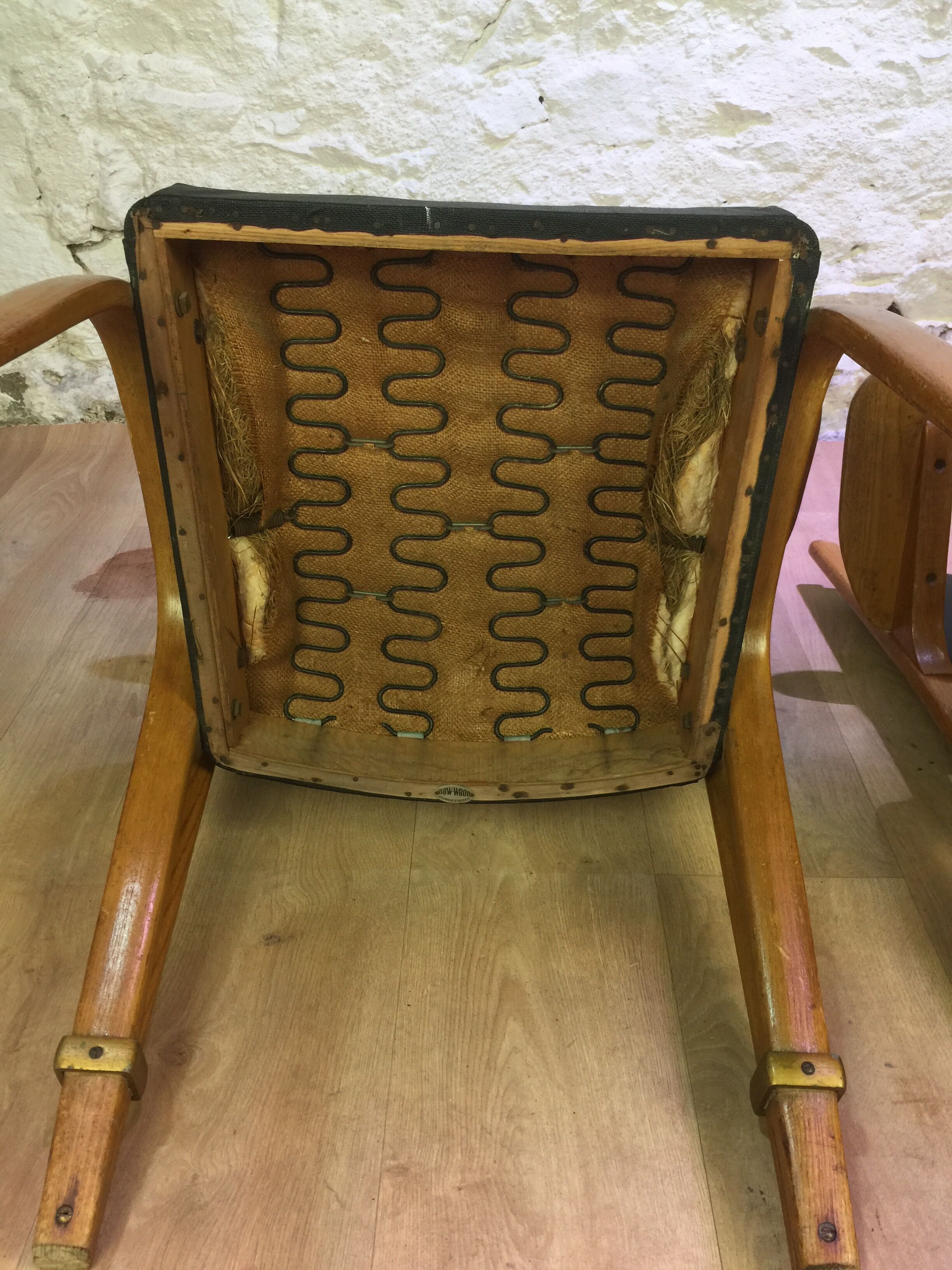 Pair of Bow Wood armchairs 1950s