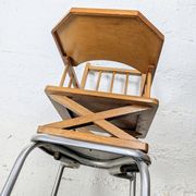 Metal and wood high chair