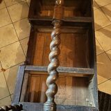 Desk with tiered secret drawer in solid oak Louis XIII