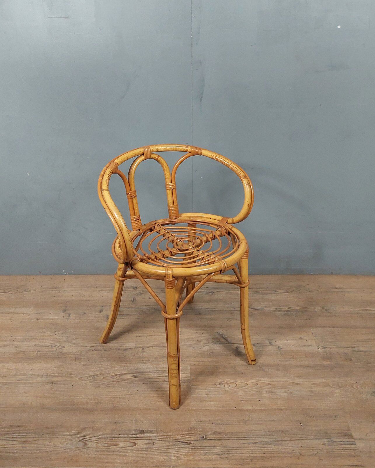 Vintage bamboo and rattan armchair