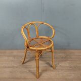 Vintage bamboo and rattan armchair