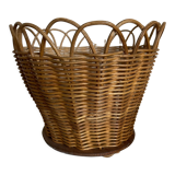 Cache pot en osier 1960