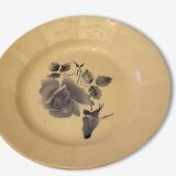 Dessert Maufacture Diguoin Sarguemine blue flowers pattern earthenware plate