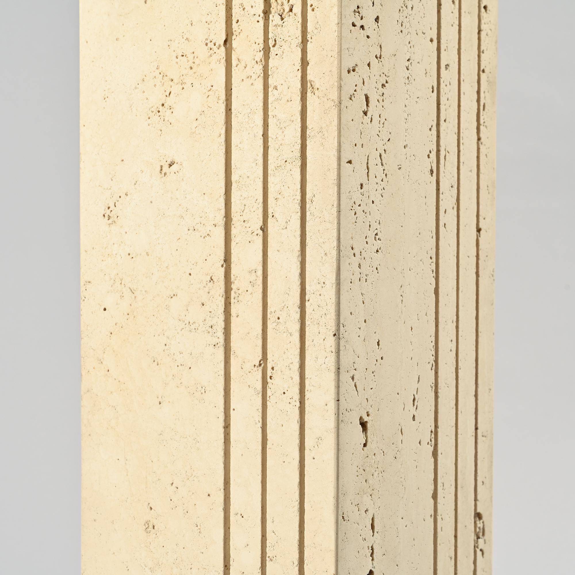 Travertine and parchment lamp, Italy, circa 1970