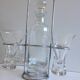 Portable alcohol digestive liquor service design glass & chromed metal stainless steel