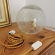 Vintage globe table lamp in molded glass