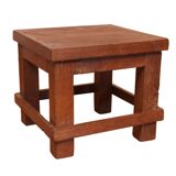 Table de chevet d’atelier en teck birman