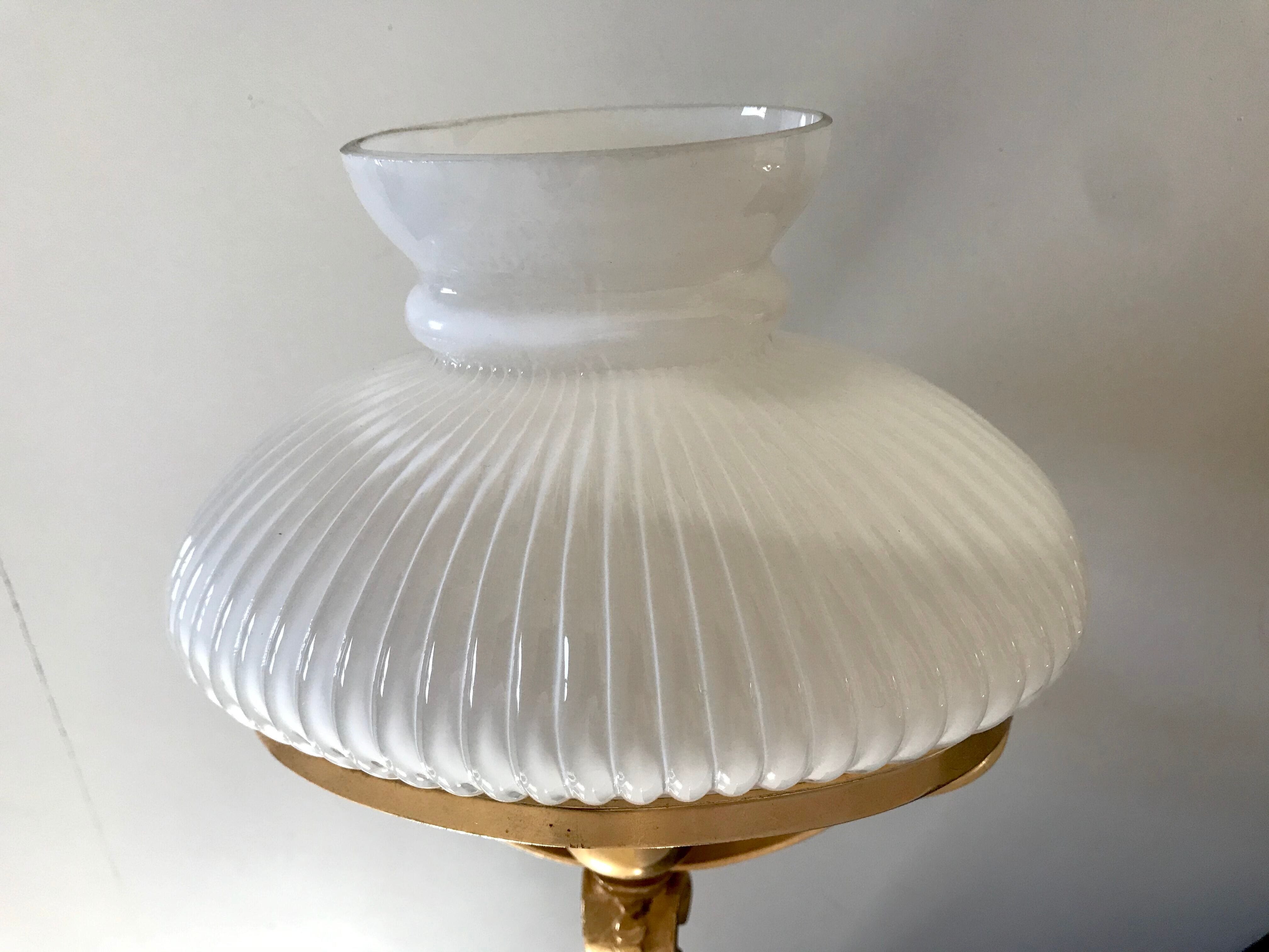 Vintage brass and opaline sconce