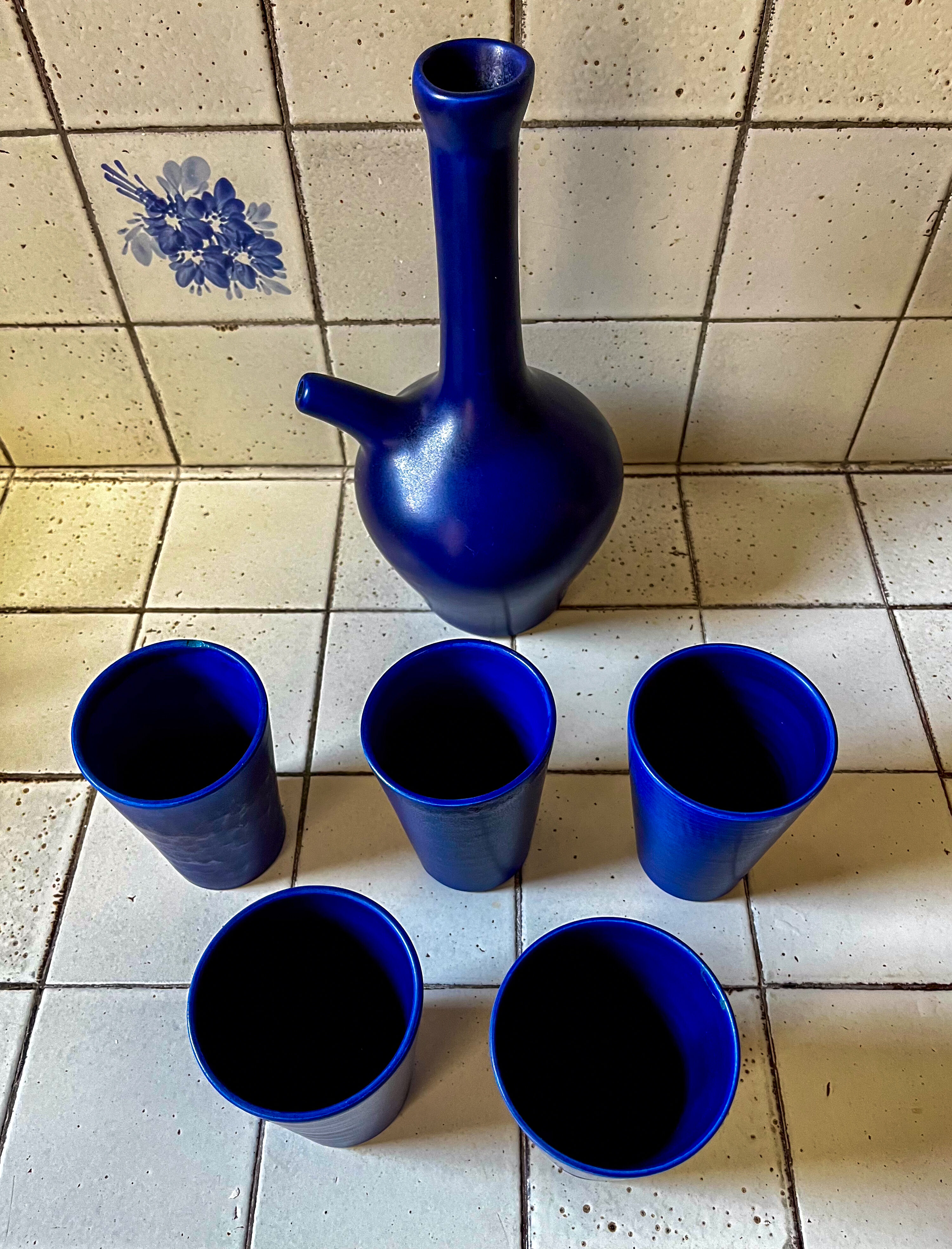 Vintage orangeade service by André Baud, Vallauris, 1960s