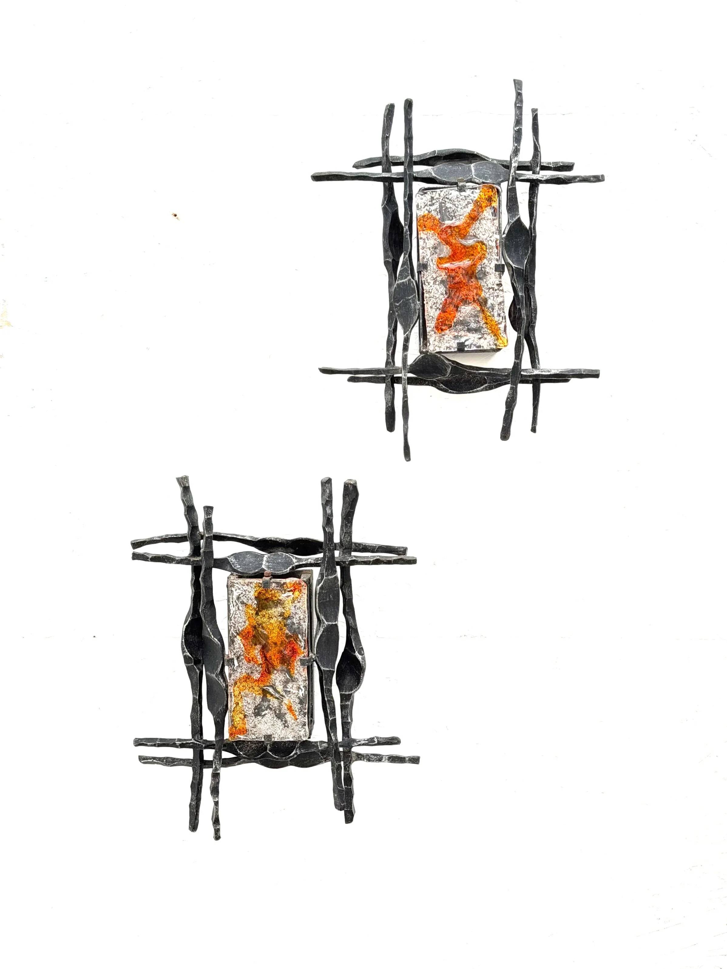 Pair of wall lights by Tom Ahlstrom & Hans Ehrlich, Sweden 1960